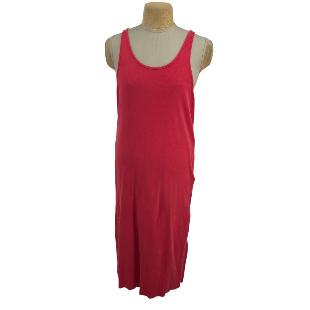 Banana Republic Tank Dress Women XL Pink Ribbed Knit Maxi Casual